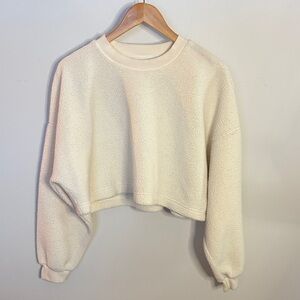 Sunday Best by Aritzia Cropped Fleece Sweatshirt Oversized Small